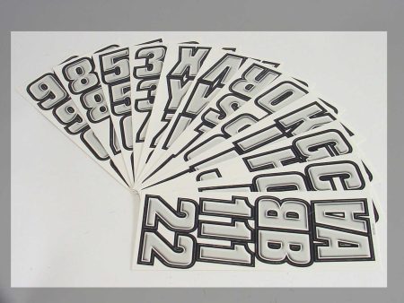 Hardline Products - 2  Snowmobile Lettering Registration Kit - Silver Black - SIBLK500 Sale