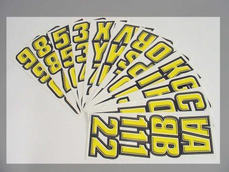 Hardline Products - 2  Snowmobile Lettering Registration Kit - Yellow Black - YEBLK500 For Cheap