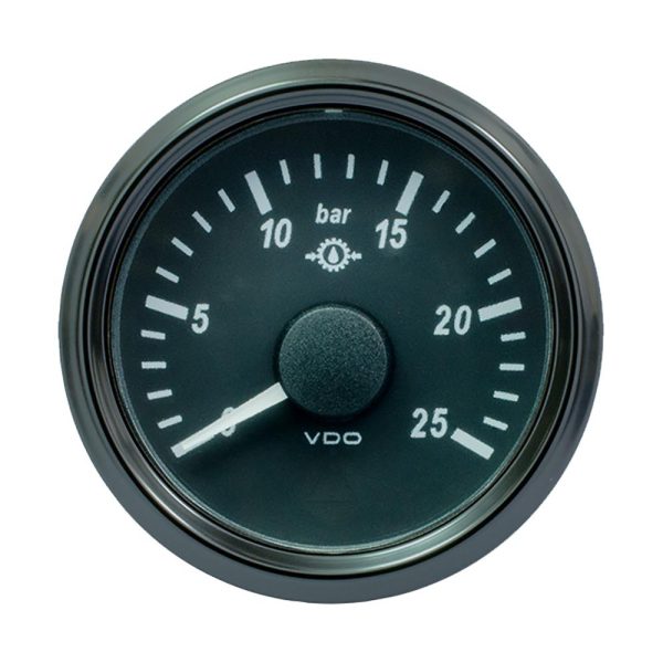 VDO SingleViu 52mm (2-1 16 ) Gear Oil Pressure Gauge - 25 Bar - 0-180 Ohm - A2C3833460030 Supply