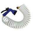 Whitecap - Coiled Hose w Adjustable Nozzle - 15 - White - P-0440 Discount