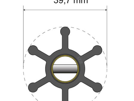 Albin Pump Premium Impeller Kit - 39.7 x 12 x 19.2mm - 6 Blade - Pin Insert - 06-01-002 Cheap