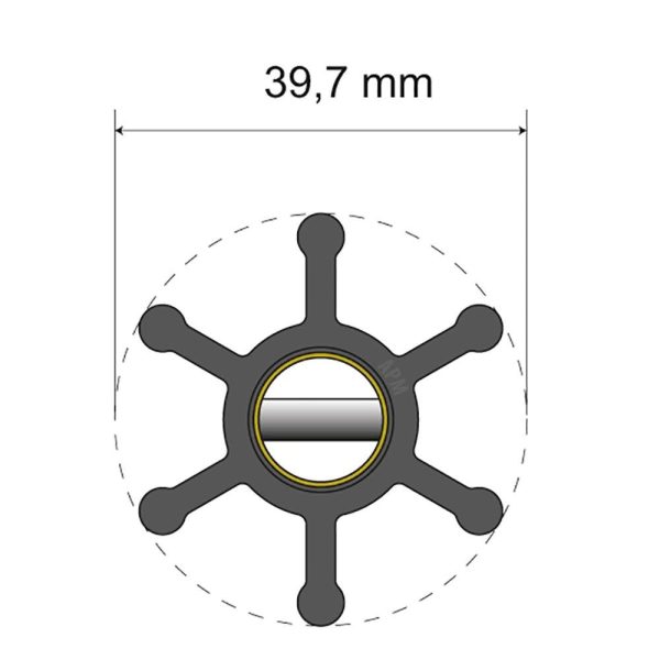 Albin Pump Premium Impeller Kit - 39.7 x 12 x 19.2mm - 6 Blade - Pin Insert - 06-01-002 Cheap