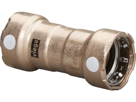 Viega MegaPress 3 4  Copper Nickel Coupling w Stop Double Press Connection - Smart Connect Technology - 88385 Cheap