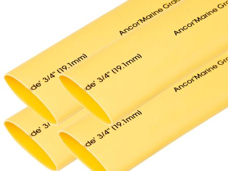 Ancor Heat Shrink Tubing 3 4  x 6  - Yellow - 4 Pieces Fashion