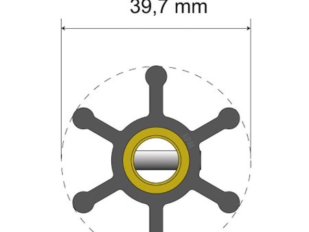 Albin Pump Premium Impeller Kit - 39.7 x 9.5 x 19.2mm - 6 Blade - Pin Insert - 06-01-003 Supply