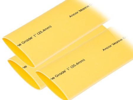 Ancor Heat Shrink Tubing 1  x 12  - Yellow - 3 Pieces Online Hot Sale