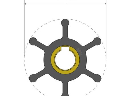 Albin Pump Premium Impeller Kit - 51 x 12.7 x 22mm - 6 Blade - Key Insert - 06-01-007 Hot on Sale