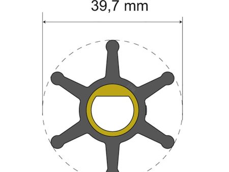 Albin Pump Premium Impeller Kit - 39.7 x 12 x 19.2mm - 6 Blade - Single Flat Insert - 06-01-004 For Discount