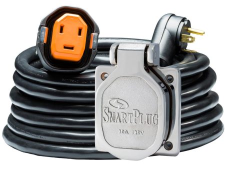 SmartPlug RV Kit 30 Amp 30' Dual Configuration Cordset - Black (SPX X Park Power) & Stainless Steel Inlet - R30303BM30NT Sale