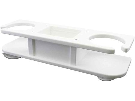 TACO 2-Drink Poly Holder w Catch-All - White - P01-2000W For Sale