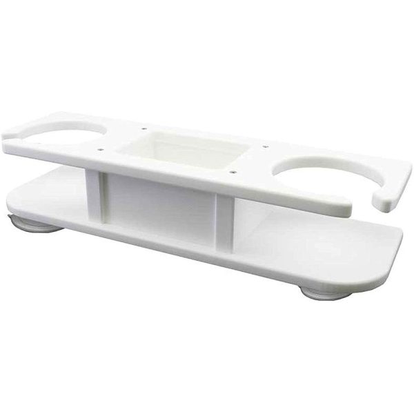 TACO 2-Drink Poly Holder w Catch-All - White - P01-2000W For Sale