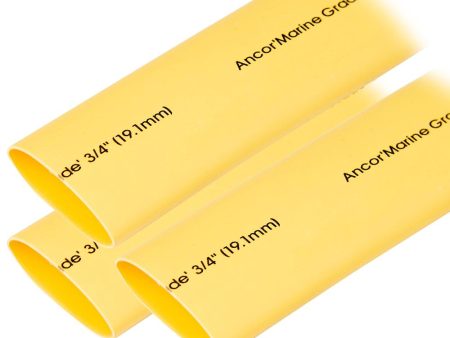 Ancor Heat Shrink Tubing 3 4  x 3  - Yellow - 3 Pieces - 306903 For Cheap