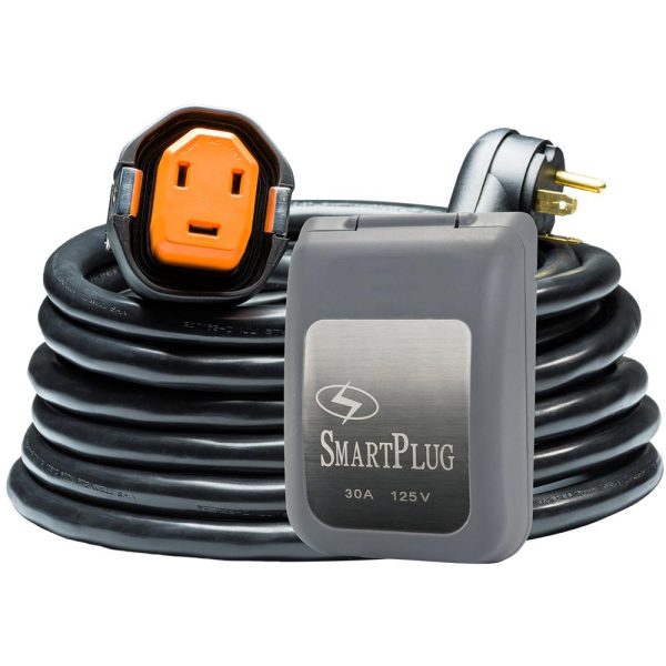 SmartPlug RV Kit 30 Amp 30' Dual Configuration Cordset - Black (SPX X Park Power) & Non Metallic Inlet - Gray - R30303BM30PG For Sale