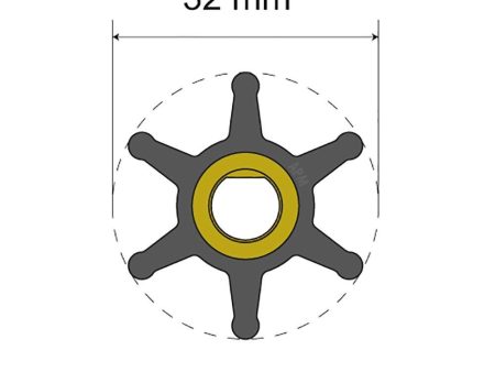 Albin Pump Premium Impeller Kit - 32 x 8 x 12mm - 6 Blade - Single Flat Insert - 06-01-001 For Sale