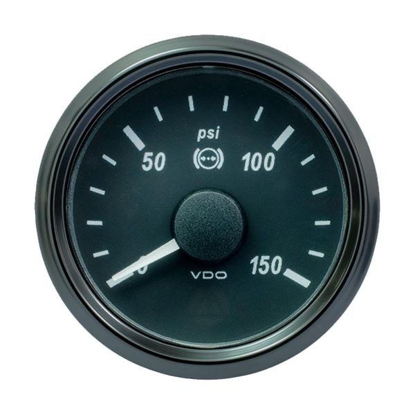 VDO SingleViu 52mm (2-1 16 ) Brake Pressure Gauge - 150 PSI - 0-180 Ohm - A2C3833480030 Online Hot Sale