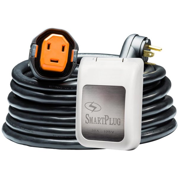 SmartPlug RV Kit 30 Amp 30' Dual Configuration Cordset - Black (SPX X Park Power) & Non Metallic Inlet - White - R30303BM30PW For Sale