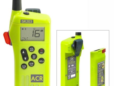 ACR SR203 GMDSS Survival Radio w Replaceable Lithium Battery & Rechargable Lithium Polymer Battery & Charger - 2828 Cheap