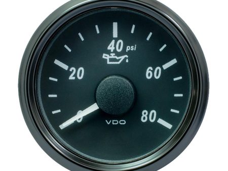 VDO SingleViu 52mm (2-1 16 ) Oil Pressure Gauge - 80 PSI - 240-33 Ohm - A2C3833230030 Hot on Sale