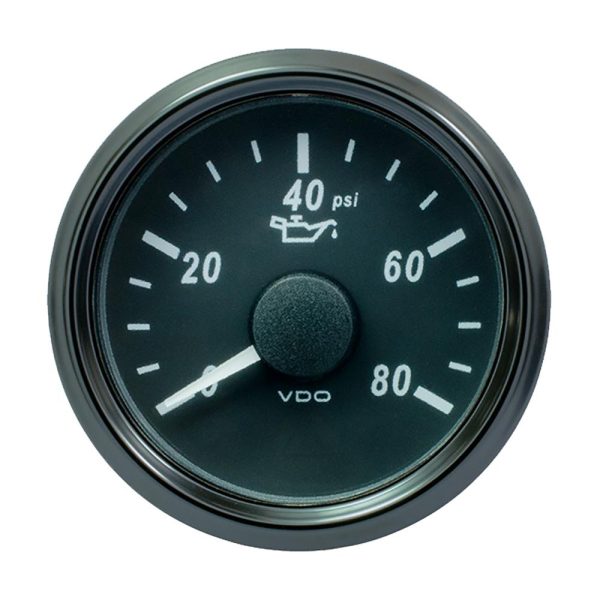 VDO SingleViu 52mm (2-1 16 ) Oil Pressure Gauge - 80 PSI - 240-33 Ohm - A2C3833230030 Hot on Sale